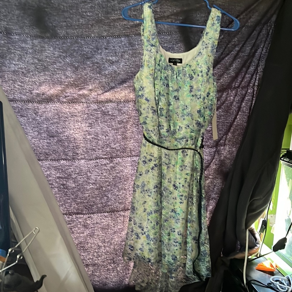 Love Reign new sundress blue and green flower print 1X
